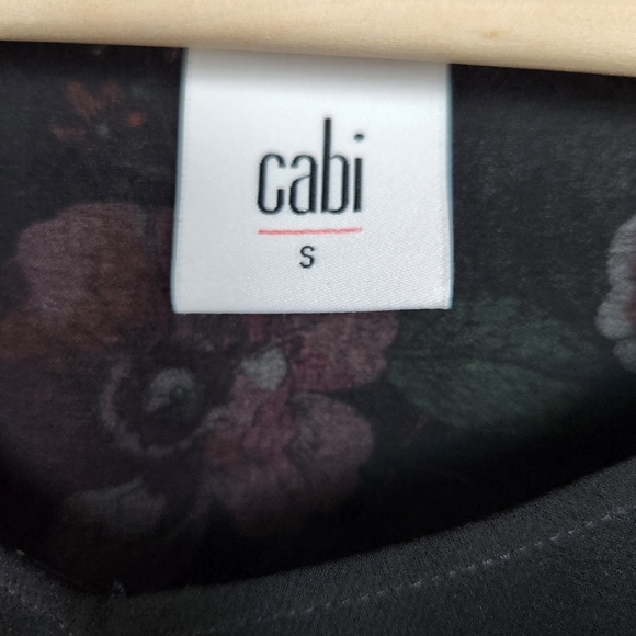 Cabi Black Garden Floral Popover Blouse Top Lined V Neck Sz S - Picture 3 of 6